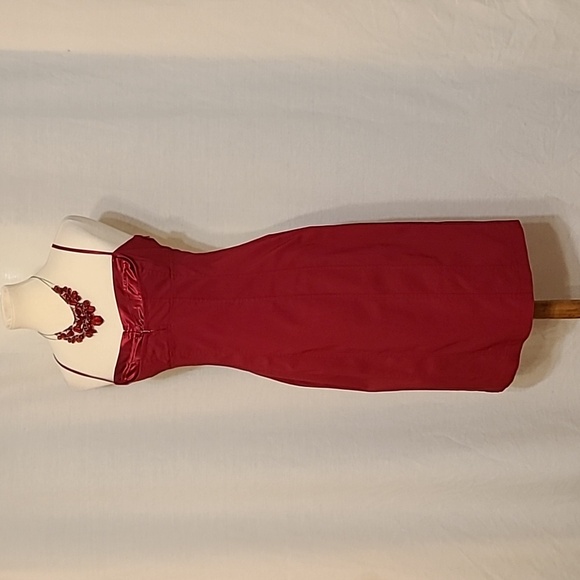 Express Red Spaghetti Strap Lace-up Back Dress - Picture 6 of 16